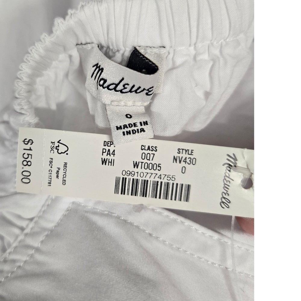 Madewell Poplin Seamed Maxi Dress Cutout Back White Summer Women's Sz 0 NWT - Picture 5 of 10
